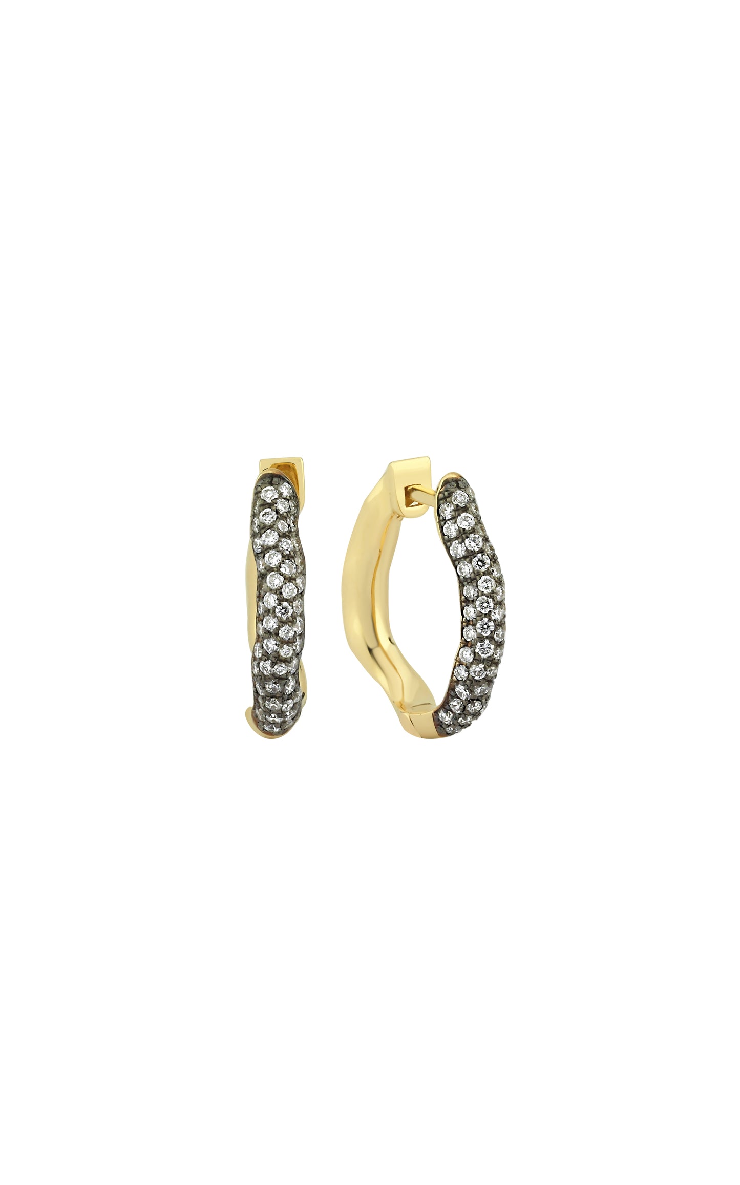 Small Rebellion Hoop with Pave Diamonds (Single)