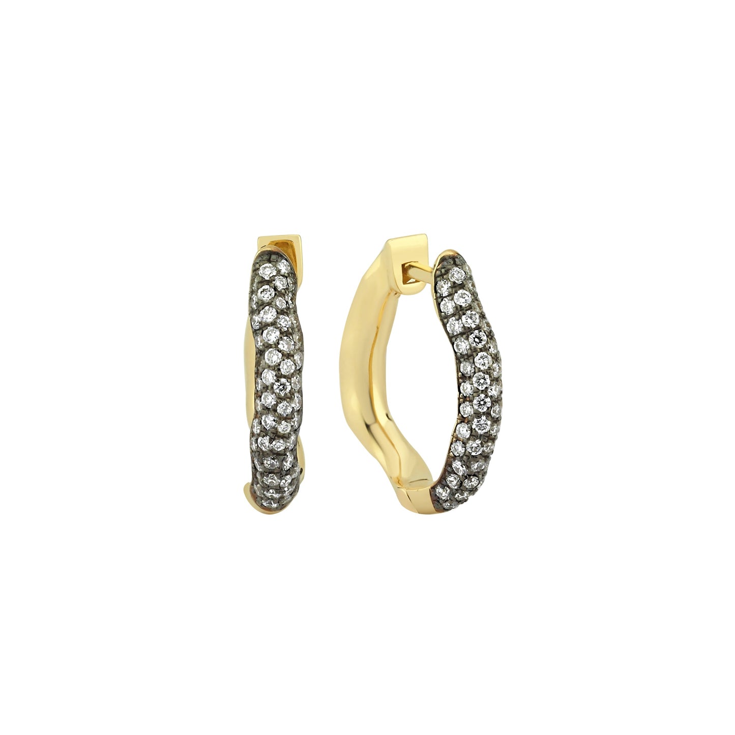 Small Rebellion Hoop with Pave Diamonds (Single)