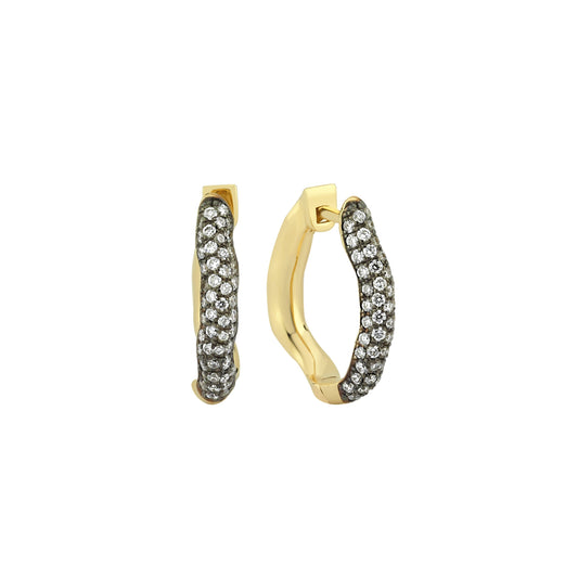Small Rebellion Hoop with Pave Diamonds (Single)