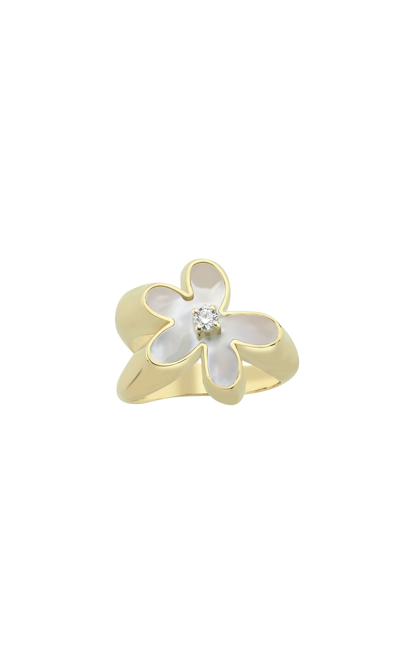 Flower Ring with Mother of Pearl and Diamond
