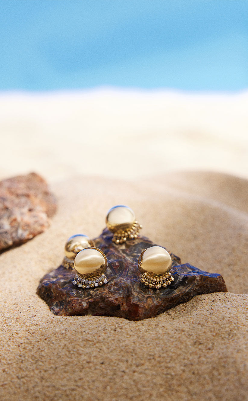 Gypsy Ball Earrings in Gold (Pair)