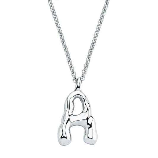 Rebel Alphabet Letter in 925k Sterling Silver on Chain