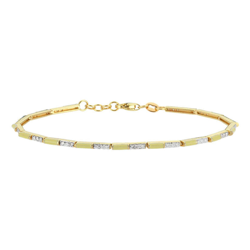 Beige Enamel & Diamond Bracelet