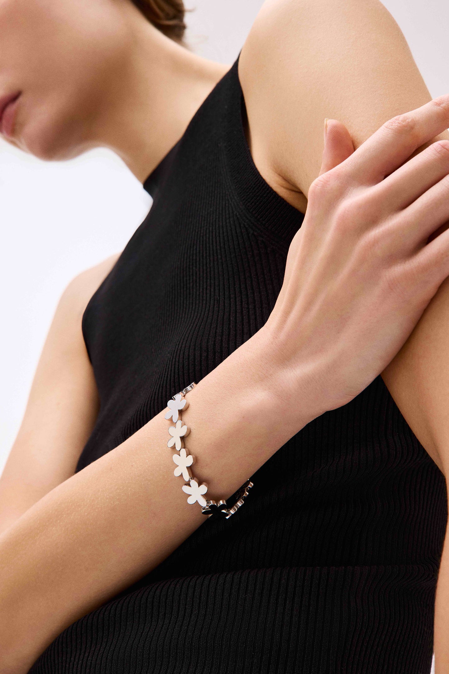 Flower Bracelet in 925k Sterling Silver & 14k Gold (Micron) Plated