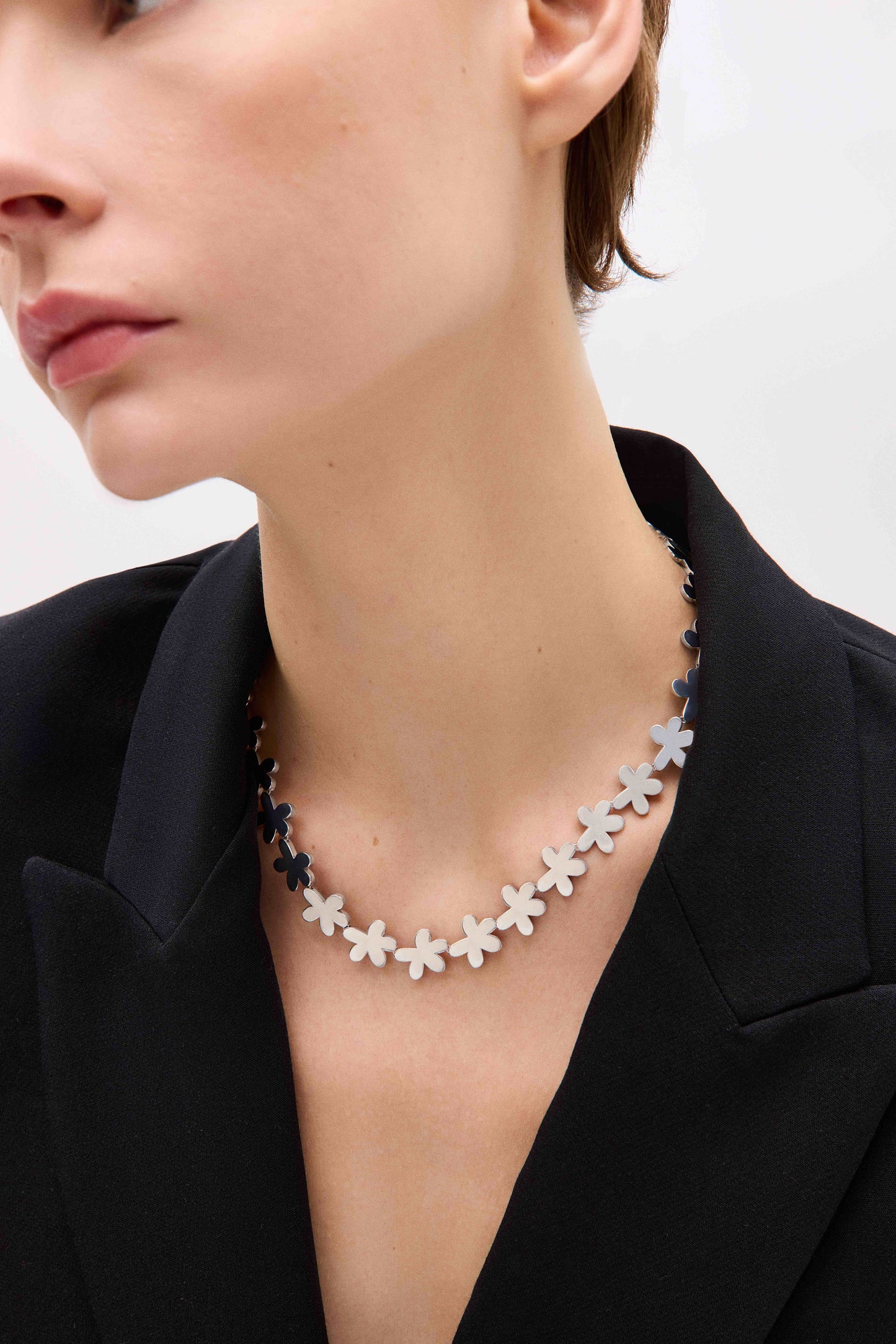 Flower Necklace 925k Sterling Silver