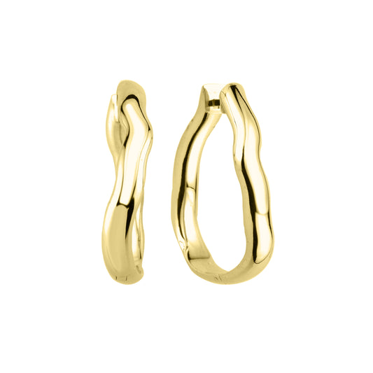 Rebellion Hoops in 925k Sterling Silver & 14k Gold (Micron) Plated (Pair)
