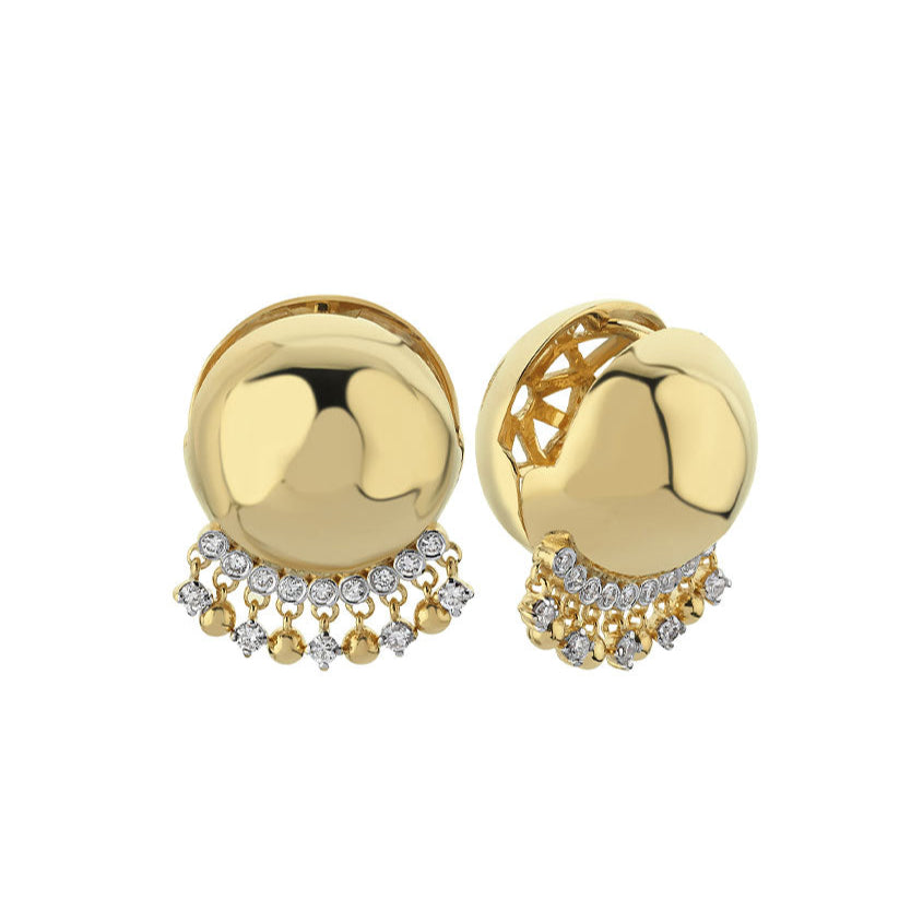 Gypsy Ball Earrings in Gold & Diamonds (Pair)