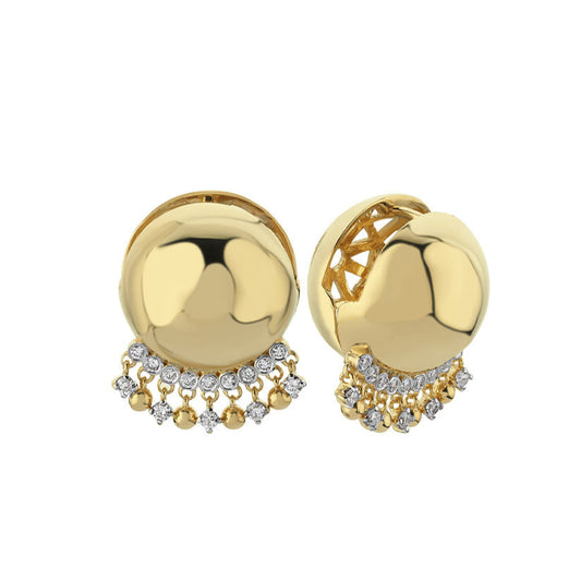 Gypsy Ball Earrings in Gold & Diamonds (Pair)