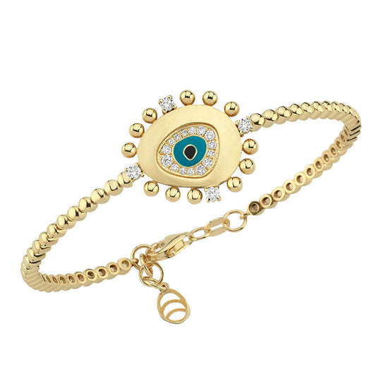 Evil Eye Bracelet in Gold & Diamonds