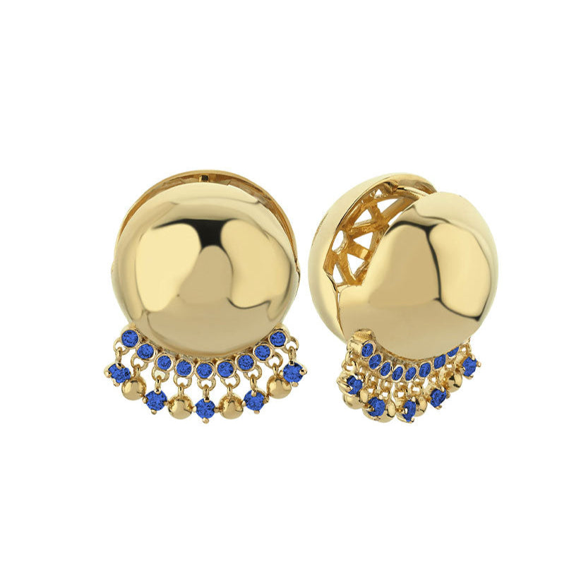 Gypsy Ball Earrings in Gold & Sapphires (Pair)