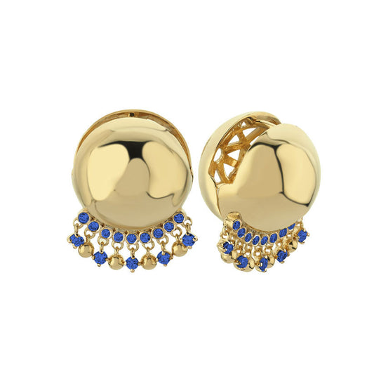 Gypsy Ball Earrings in Gold & Sapphires (Pair)