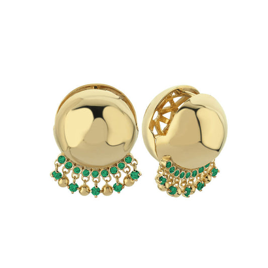 Gypsy Ball Earrings in Gold & Tsavorites (Pair)