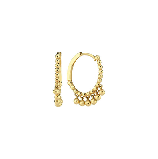 Small Hoop Earrings With Dangling Balls (Single)