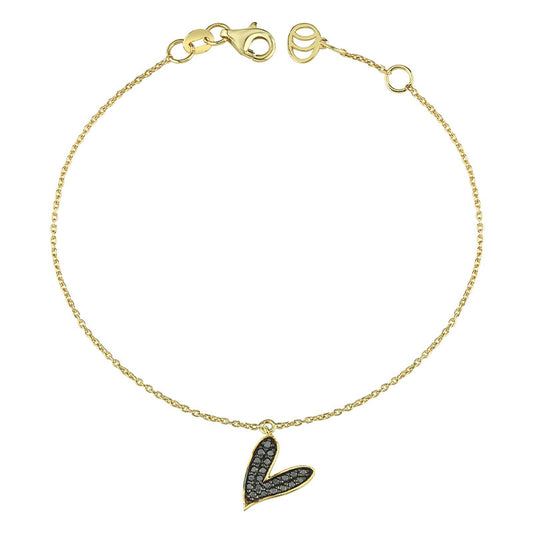 Heart Bracelet with Black Diamonds