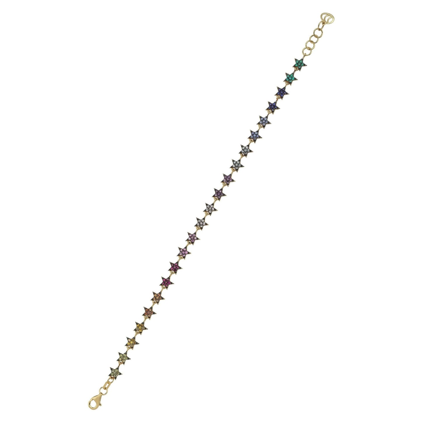 Milky Way Bracelet in Blackened Gold with Rainbow Sapphires