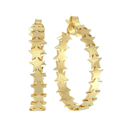 Milky Way Hoop Earrings in Gold