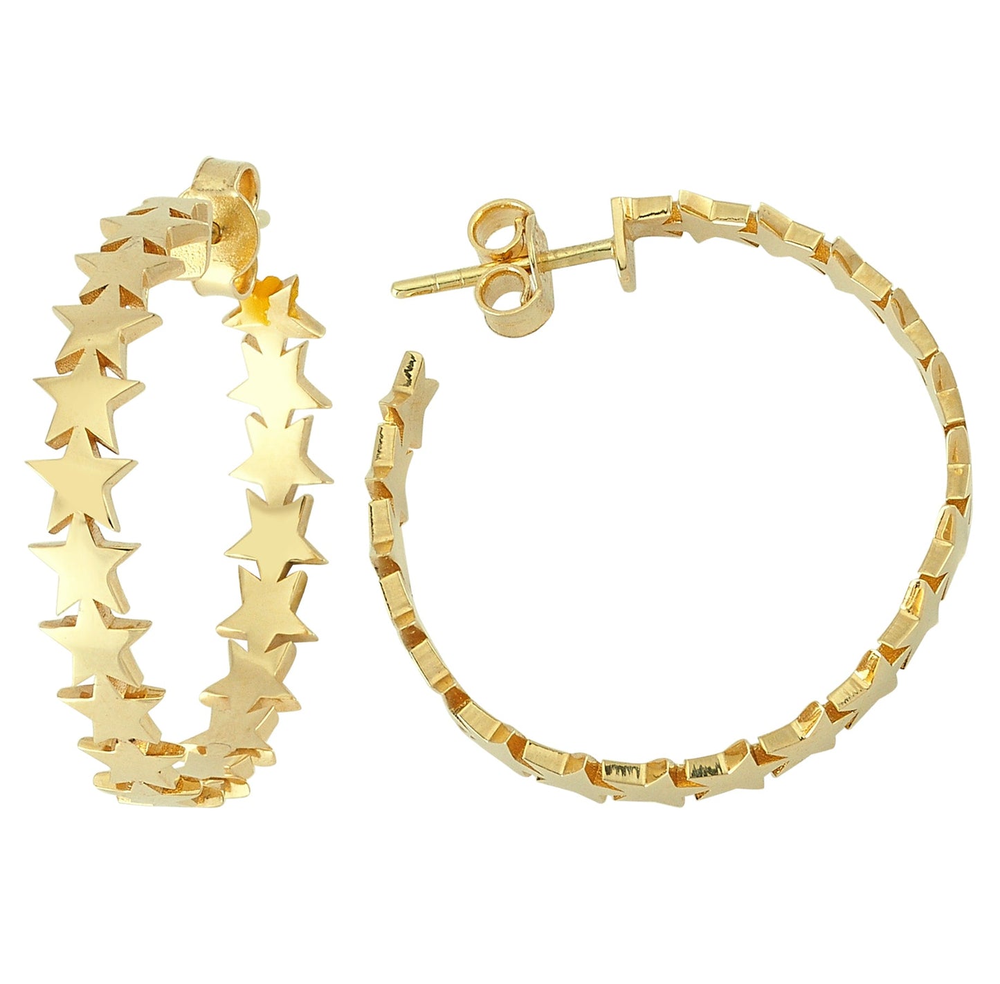 Milky Way Hoop Earrings in Gold
