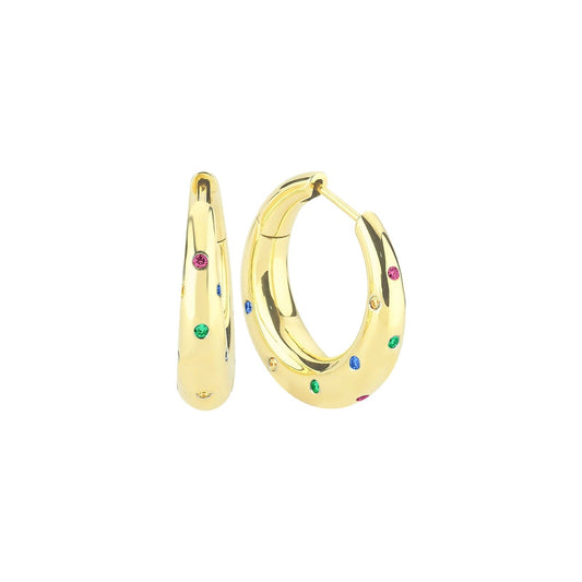 Mix Sapphire Hammock Hoop (Pair)