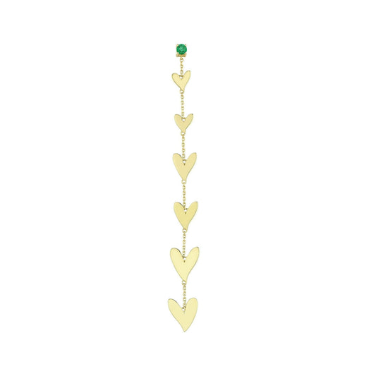 Heart Necklace in Frosted Gold with Tiny Ball Chain