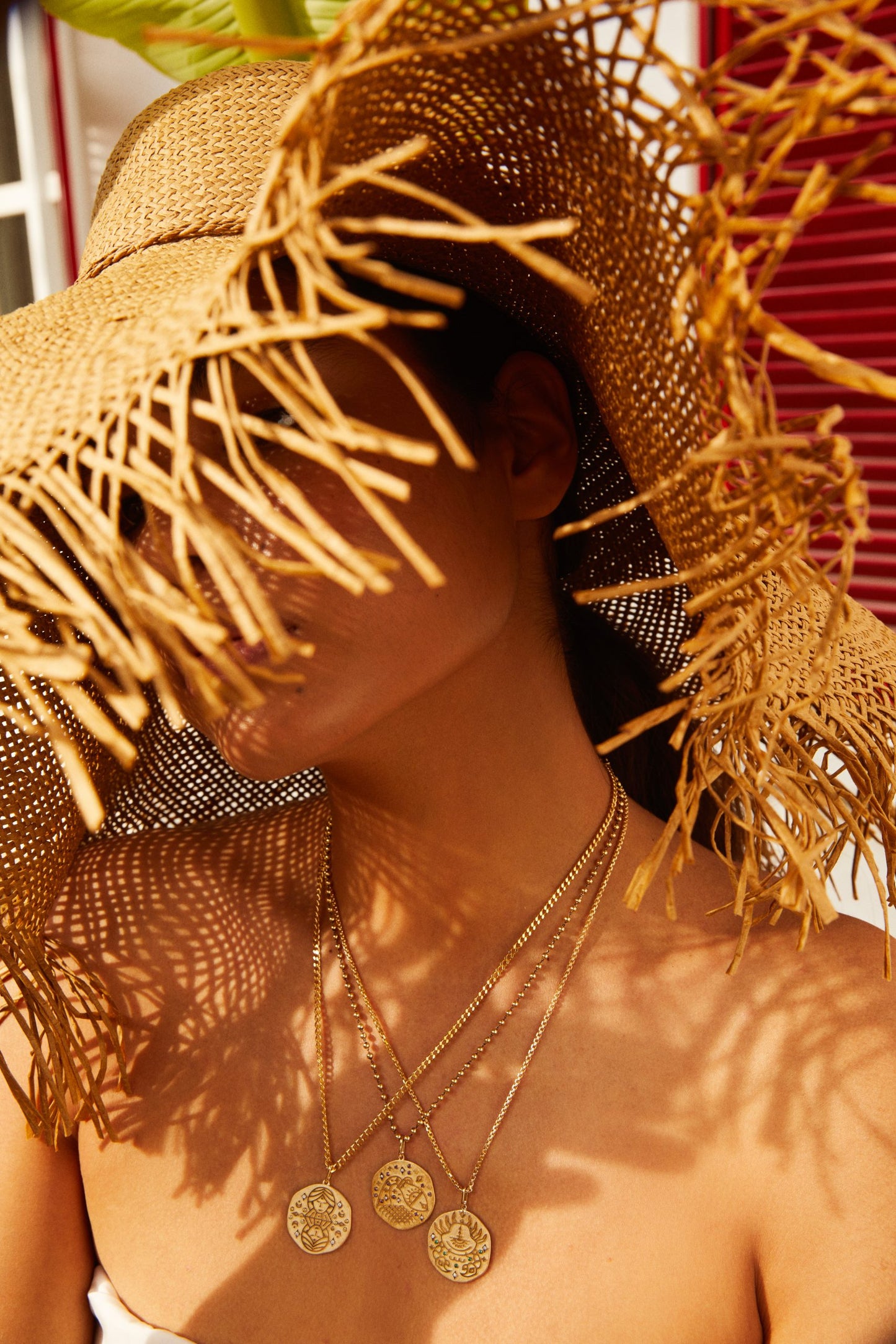 Gemini Illustration Zodiac Necklace with Citrine Birthstone, Diamonds & Curb Chain