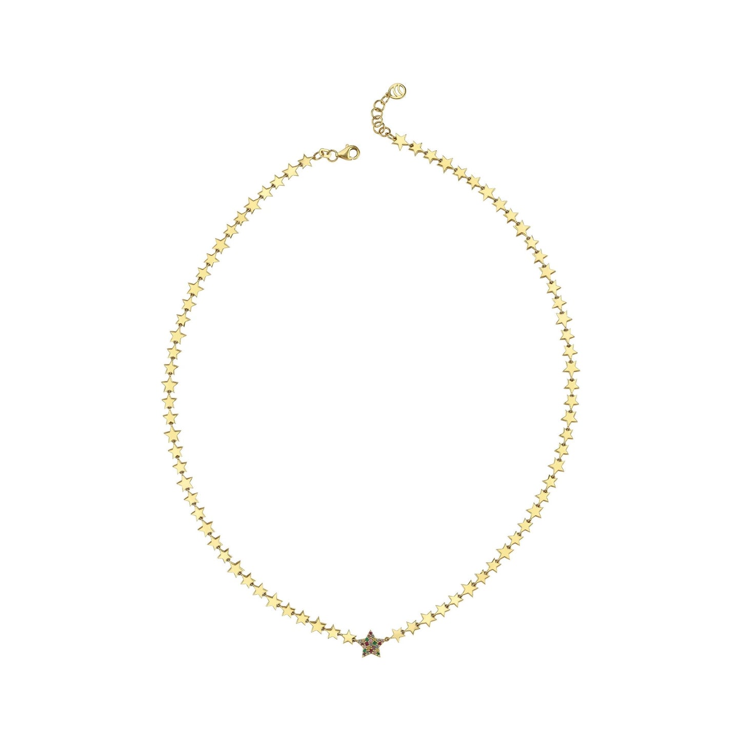 Gold and Colorful Sapphire Milky Way Necklace