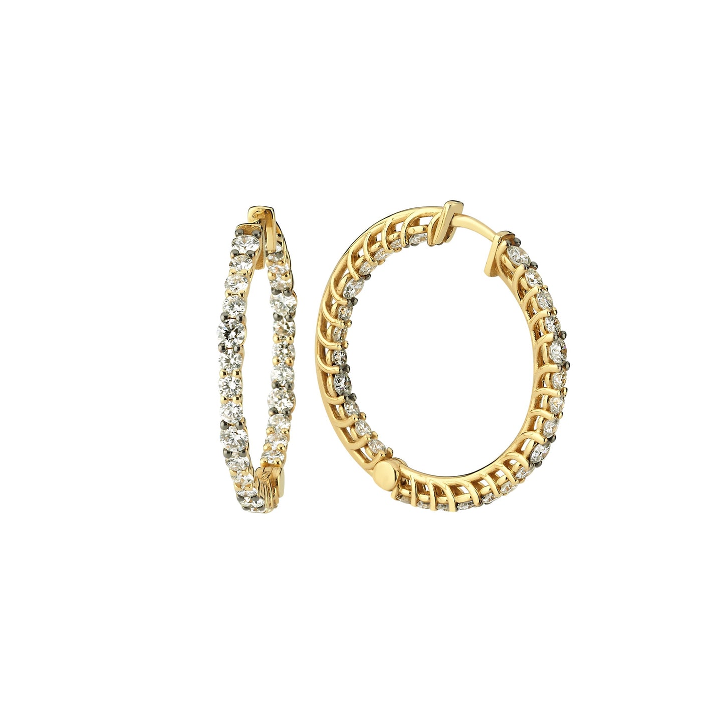 Diamond Inside Out Hoops