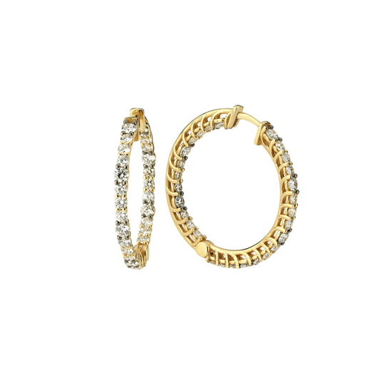 Diamond Inside Out Hoops