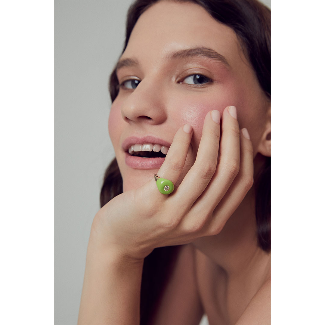 Green Enamel Ring