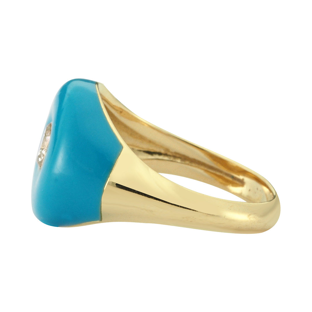 Turquoise Enamel Ring