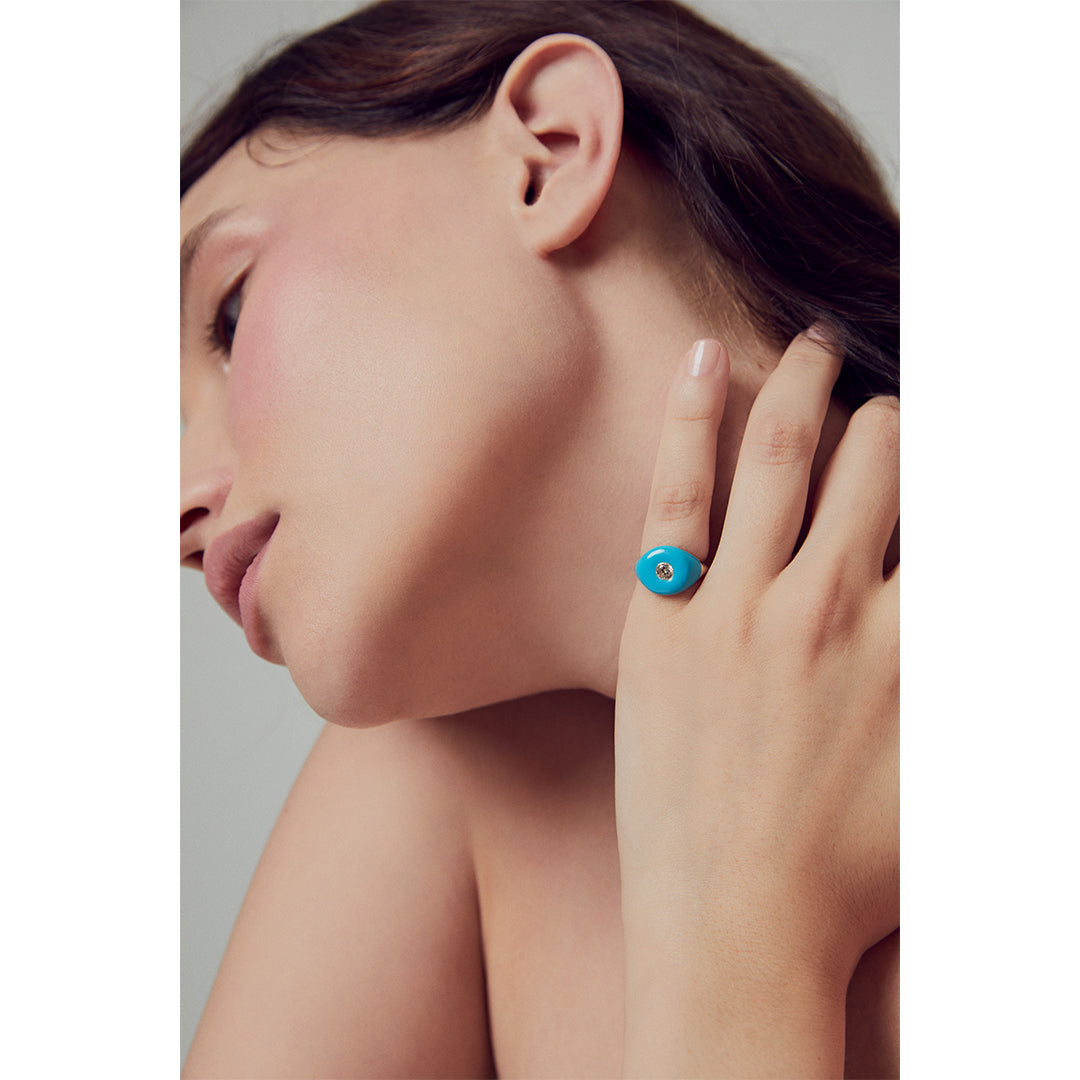 Turquoise Enamel Ring