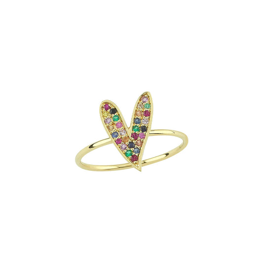 Heart Ring in Mix Sapphires