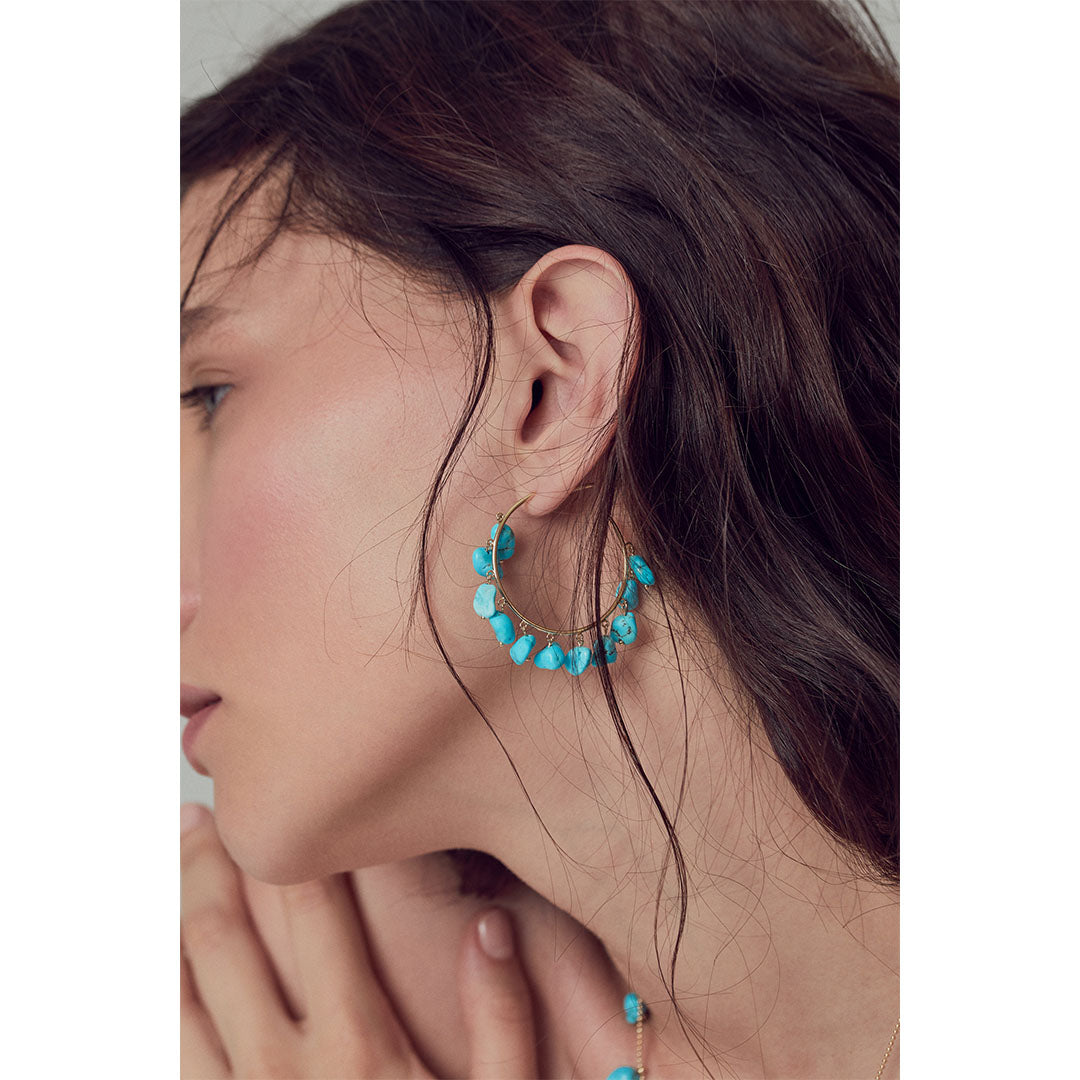 Turquoise Hoops (Price for Double)