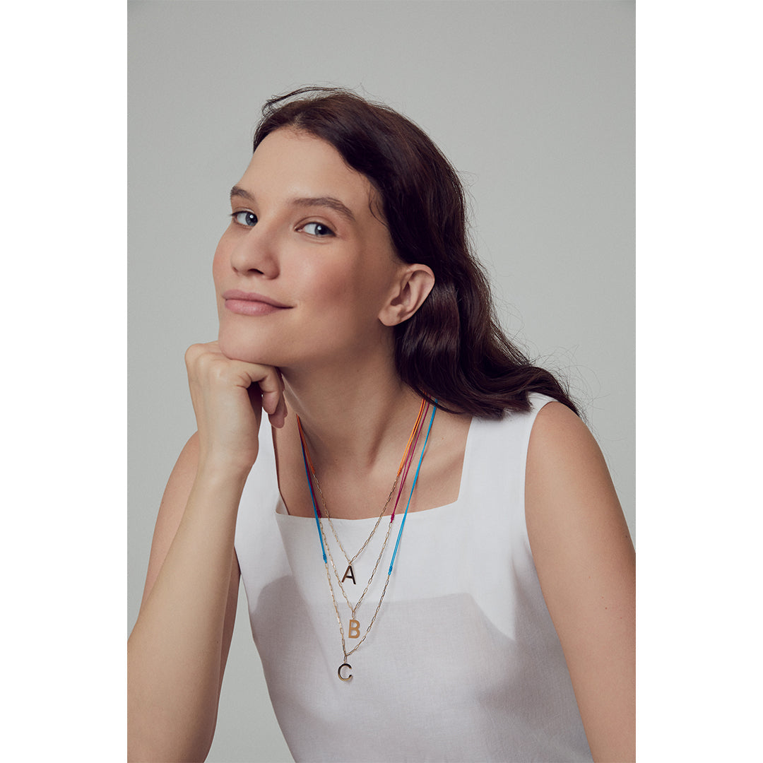 Charm Necklace Letter Ş