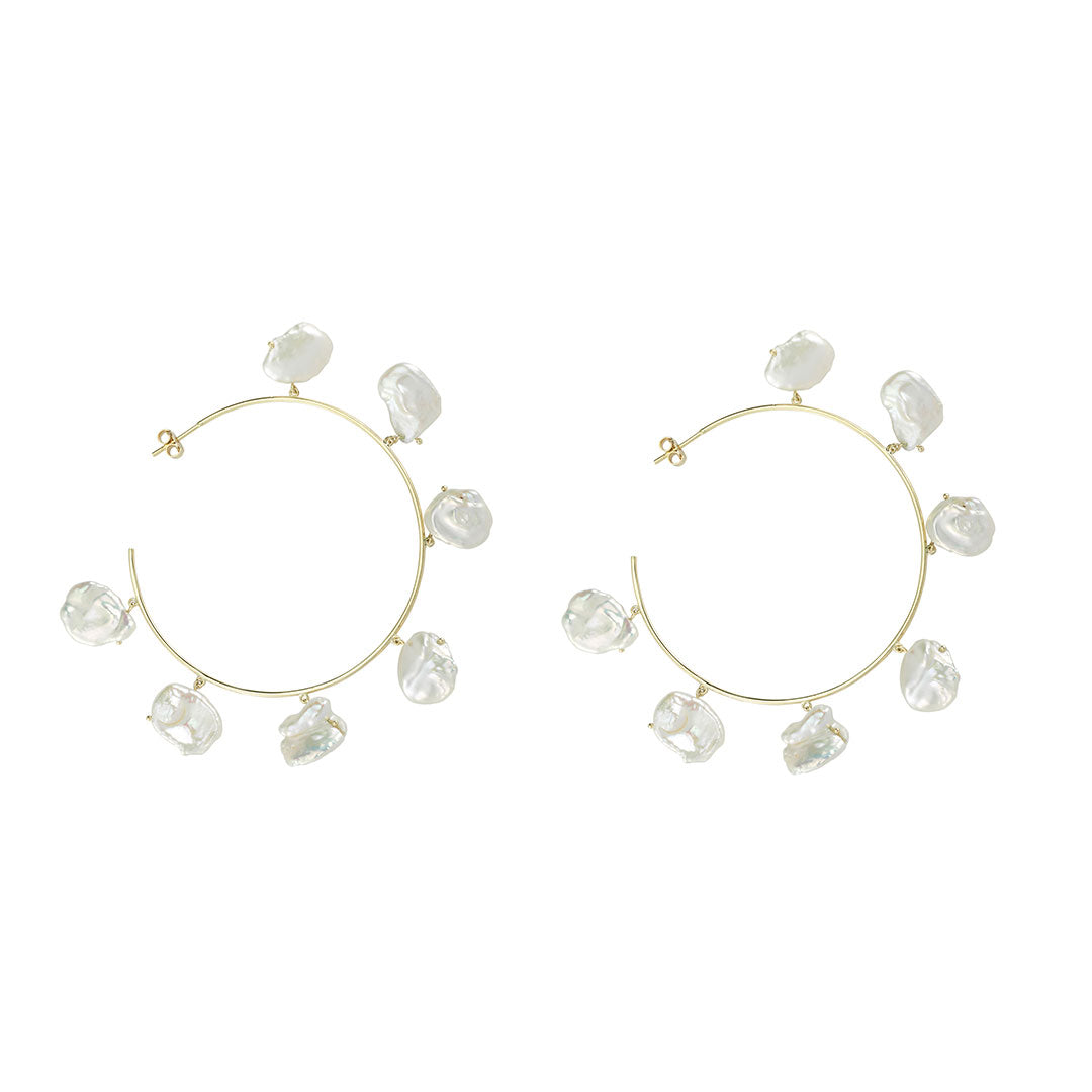 Large Size Pearl Hoops (Price for Double)