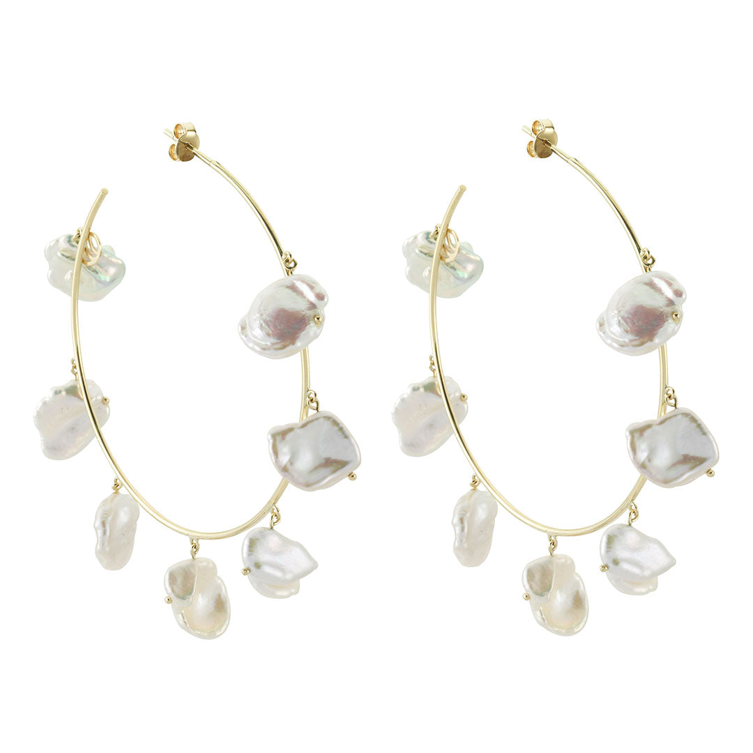 Large Size Pearl Hoops (Price for Double)