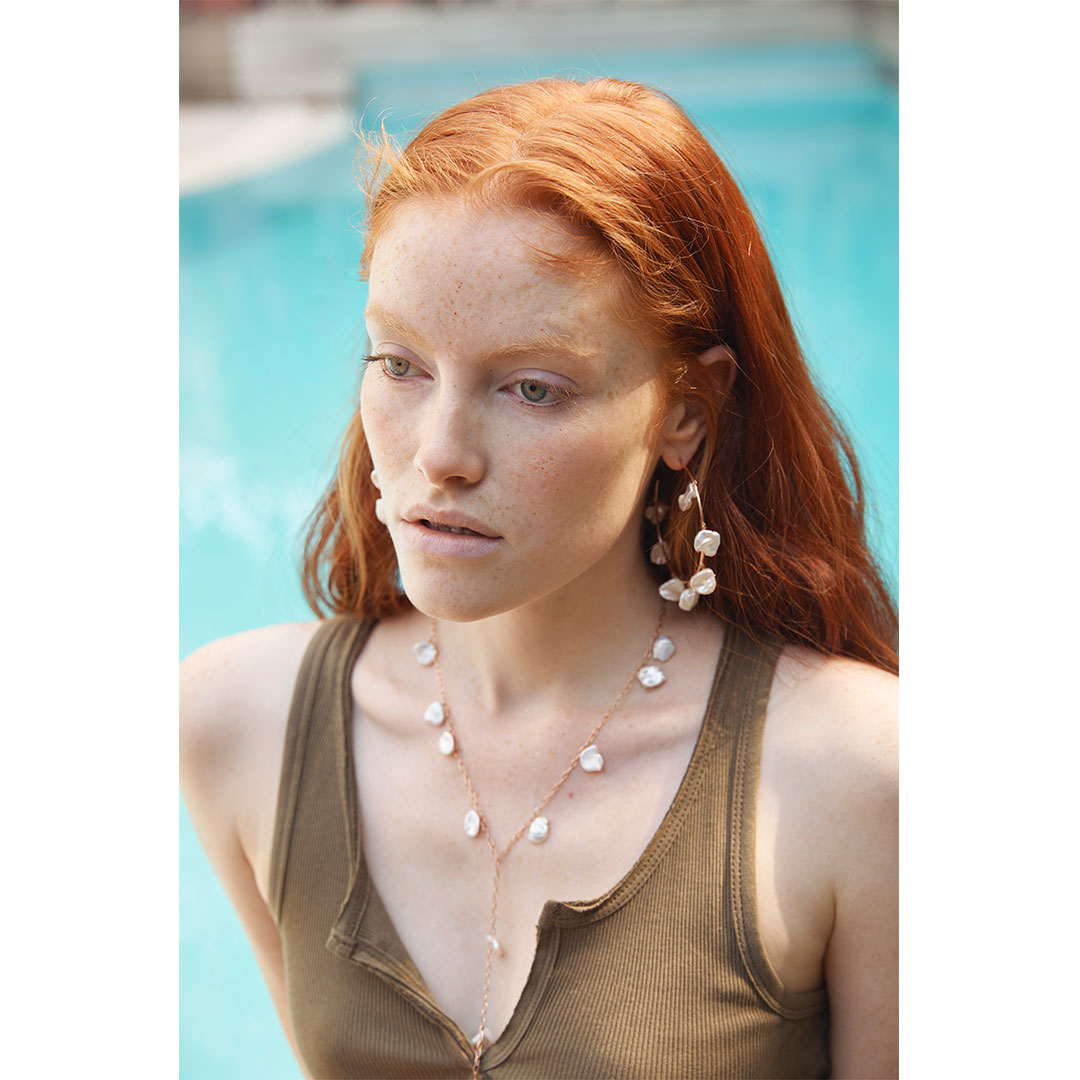 Y Chain Pearl Necklace