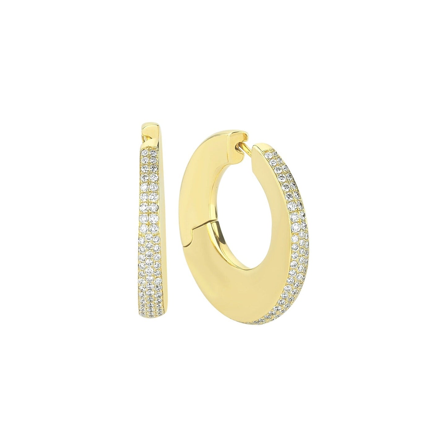 Diamond Pave Bold Hoop (Pair)