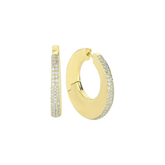 Diamond Pave Bold Hoop (Pair)