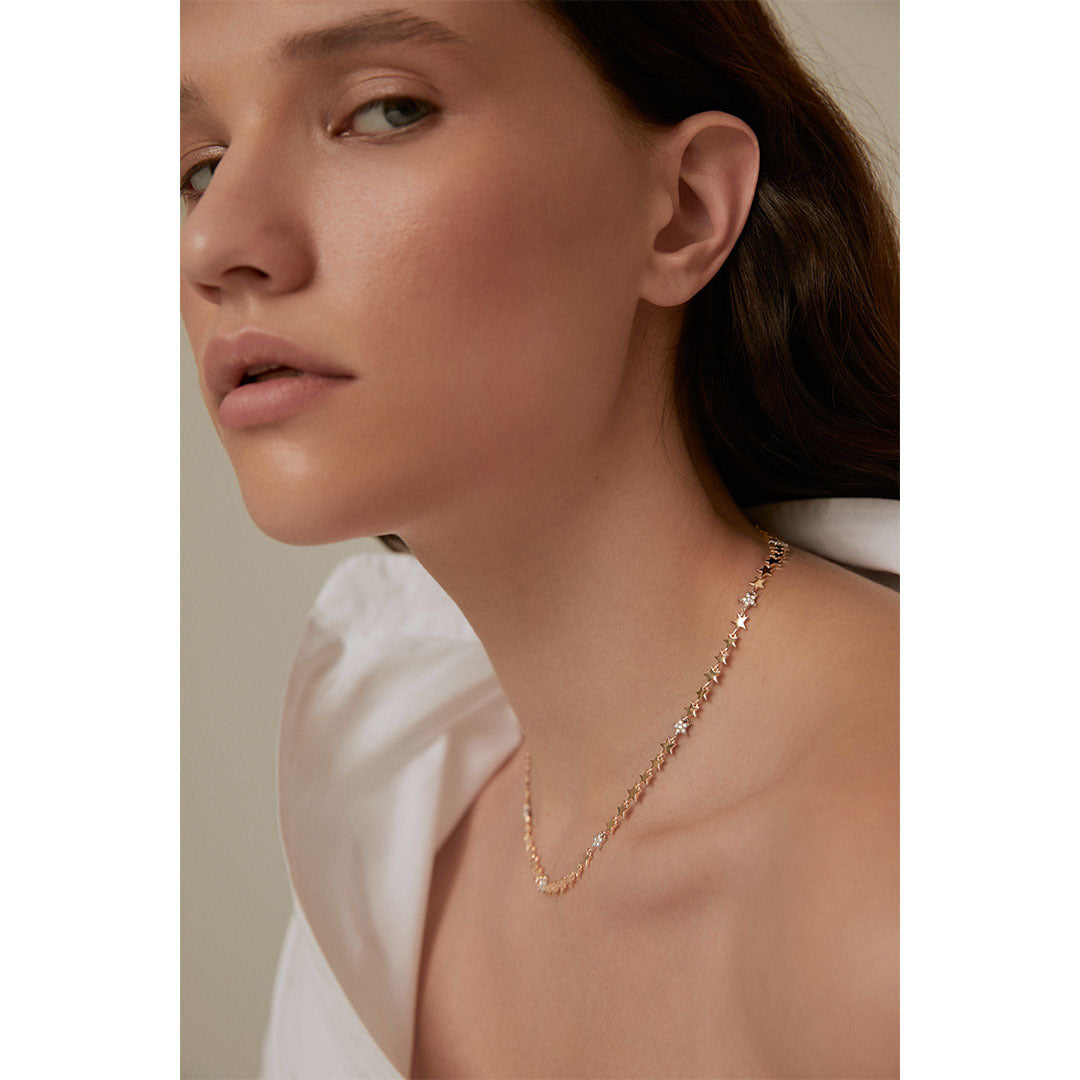 Milky Way Necklace in Gold & 7 Star Diamonds