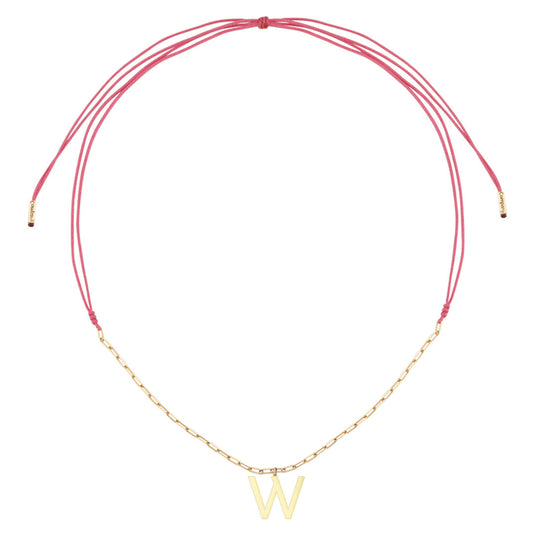 Charm Necklace Letter W