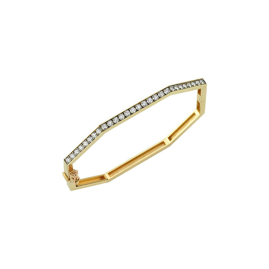 Geometric Bracelet with Diamonds