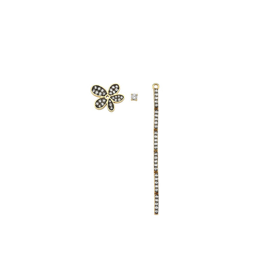 Diamond Flower Stud in 3 Pieces