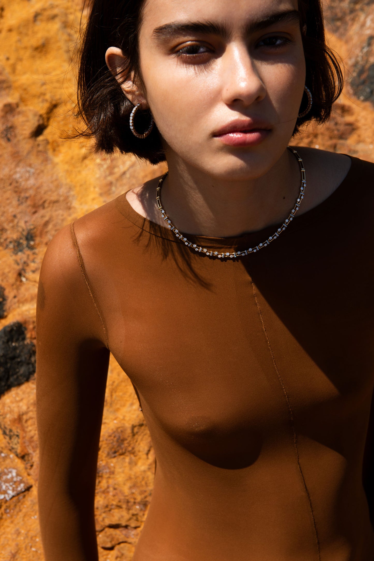Diamond Inside Out Hoops