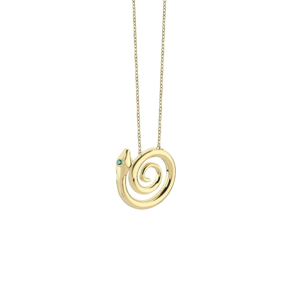 Snake Necklace in Gold and Tsavorite (Pair)