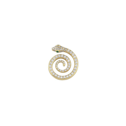 Snake Earrings in Diamond and Tsavorite (Single, Left Ear)