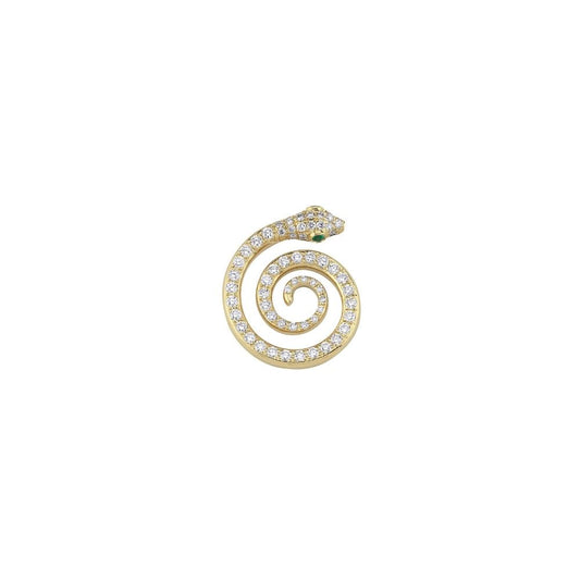 Snake Earrings in Diamond and Tsavorite (Single, Right Ear)