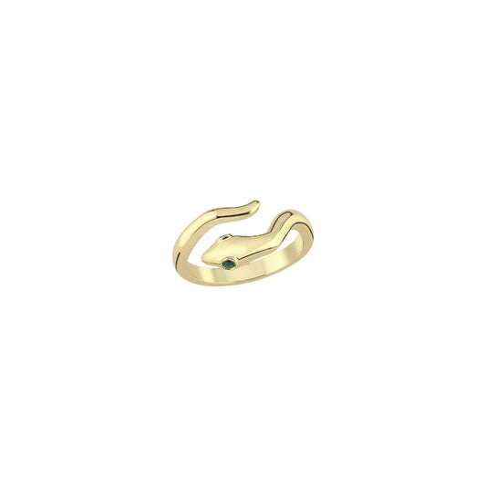 Mini Snake Ring in Gold and Tsavorite