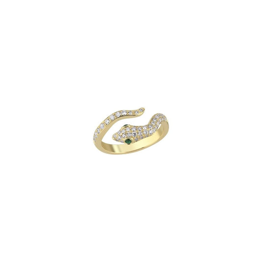 Mini Snake Ring in Diamond and Tsavorite