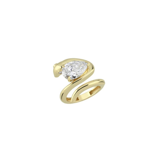 Snake Ring with 2ct Pear Diamond (Lab Grown)