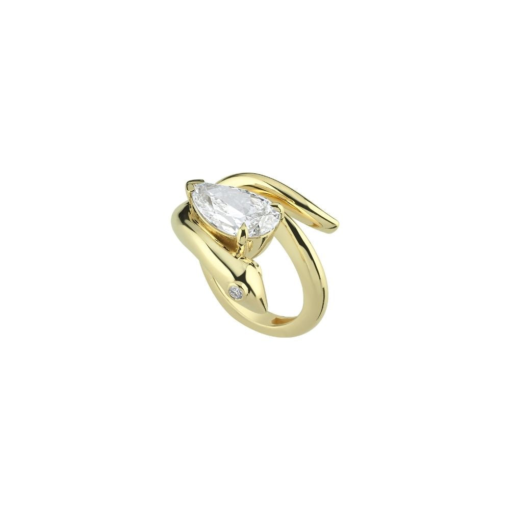 Snake Ring with 2ct Pear Diamond (Lab Grown)